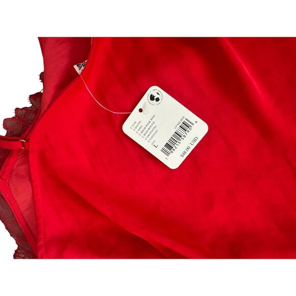 Free People Red Lace Trim Cami Top - Picture 5 of 6